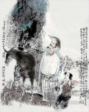 Wu Xujing ink girl Chinese Oil Paintings